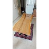 Kütük Mobilya Dizayn 160x80 Kiraz Ağacı Doğal Kütük Mutfak Masası - Ahşap Desenli