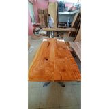 Kütük Mobilya Dizayn 200x90 Kiraz Ağacı Yemek Masası - Ahşap Desenli