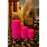 Kütük Mum 3'lü Kendine Öz Kokusuyla Tam 1278 Gram - Pembe - Yok