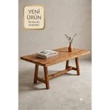 KütükOn Doğal Ahşap Dikdörtgen Orta Sehpa - Eskitme Ceviz Renk Masif Sehpa 100X50 cm