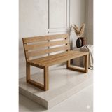 KütükOn Masif Ahşap Bank Bench Sırtlı Mutfak Bankı Bahçe Balkon Sandalye Yemek Masası Oturma Bankı 100 cm x 45 cm Ceviz Renk