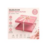 kutula 32 30*30*10 pembe asetat hediye kutusu