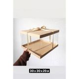 kutula 32 30*30*20 kraft kapakli asetat hediye kutusu