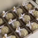 Kutulu Şakayık Mum Hediyelik 10’lu Set – Nişan & Düğün Nikah Söz - Beyaz - 10 Adet