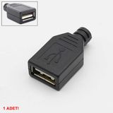 Kutulu Usb Type A Dişi Soket USB 2.0 4 Pin Plastik Kapak DIY Tip Elektronik Cihaz Usb Port Adaptör Konnektör