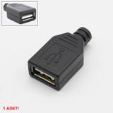 Kutulu Usb Type A Dişi Soket USB 2.0 4 Pin Plastik Kapak DIY Tip Elektronik Cihaz Usb Port