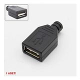 Kutulu Usb Type A Dişi Soket USB 2.0 4 Pin Plastik Kapak DIY Tip Elektronik