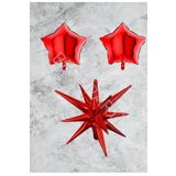 Kutup Yıldızı ve Yıldız Folyo Balon Seti Kırmızı