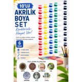 kutuTR 10 Adet 6'lı Akrilik Boya Seti
