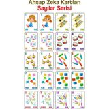 Kututr 20 Parça Sayılar Serisi Zeka Kartları Eşleştirme Oyunu Hafıza Kartı Ahşap Eğitici Puzzle