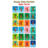 kutuTR 24 Parça Aylar Zeka Kartları Eşleştirme Oyunu Hafıza Kartı Ahşap Eğitici Puzzle Oyuncak