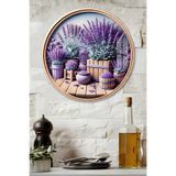 kutuTR 3D Görünümlü Temperli Cam Tablo-Lavanta Sepetleri ve Saksı Temalı Duvar Süsü UVBaskı 33x33 cm-CDS111