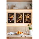 Kututr 3'Lü Çerçeve Görünümlü Kahve Temalı Tablo Seti – 13X17 21X30 30X40 Cm Ebat Crvs1010,Crvs1010 13 X 17