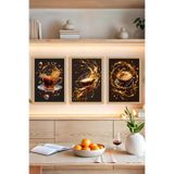 Kututr 3'Lü Çerçeve Görünümlü Kahve Temalı Tablo Seti – 13X17 21X30 30X40 Cm Ebat Crvs1010,Crvs1010 30 X 40