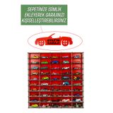 kutuTR 50 Araçlık Ahşap Araç Rafı ( Hotweels Ve Matchbox ) (İSİM YAZDIRMAK IÇİN ISİMLİK ALINIZ)