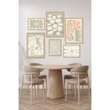 kutuTR 6'lı Ahşap Model 3 Adet 21x30 ve 3 Adet 13x17 Tablodan Oluşan Set Çerçeve Görünümlü 3065