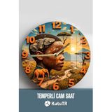 kutuTR Afrika’nın Kalbinden İlham Alan 3D Görünümlü Temperli Cam Saat – 33 cm CSDW357