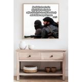 Kututr Ahşap Çerçeveli Mdf Kare İslami Tek Tablo Ayt 61 4 Saff Ayet,Çerçeveli 23 X