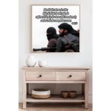 Kututr Ahşap Çerçeveli Mdf Kare İslami Tek Tablo Ayt 61 4 Saff Ayet,Çerçeveli 42 X