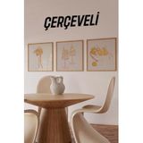 Kututr Ahşap Çerçeveli Mdf Kare Tablo Seti Mutfak Için Setler 2,Çerçeveli Kr4053 23 X