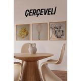 Kututr Ahşap Çerçeveli Mdf Kare Tablo Seti Mutfak Için Setler 2,Çerçeveli Kr4054 23 X 23