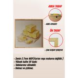 Kututr Ahşap Çerçeveli Mdf Kare Tablo Seti Mutfak Için Setler 2,Çerçeveli Kr4054 32 X