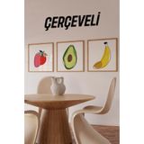 Kututr Ahşap Çerçeveli Mdf Kare Tablo Seti Mutfak Için Setler 2,Çerçeveli Kr4055 23 X