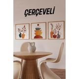 Kututr Ahşap Çerçeveli Mdf Kare Tablo Seti Mutfak Için Setler 2,Çerçeveli Kr4058 23 X