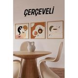 Kututr Ahşap Çerçeveli Mdf Kare Tablo Seti Mutfak Için,Çerçeveli Kr4045 42 X