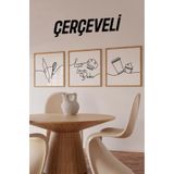 Kututr Ahşap Çerçeveli Mdf Kare Tablo Seti Mutfak Için,Çerçeveli Kr4046 32 X