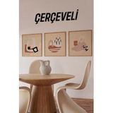 Kututr Ahşap Çerçeveli Mdf Kare Tablo Seti Mutfak Için,Çerçeveli Kr4047 42 X