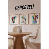Kututr Ahşap Çerçeveli Mdf Kare Tablo Seti Mutfak Için,Çerçeveli Kr4048 32 X