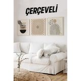 Kututr Ahşap Çerçeveli Mdf Kare Tablo Seti Salon Ve Oturma Odası Için Kr4002