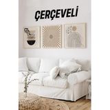 Kututr Ahşap Çerçeveli Mdf Kare Tablo Seti Salon Ve Oturma Odası Için Kr4002,Çerçeveli Kr4002 23 X