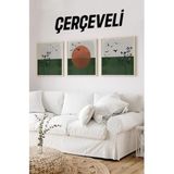 Kututr Ahşap Çerçeveli Mdf Kare Tablo Seti Salon Ve Oturma Odası Için Kr4007,Çerçeveli Kr4007 23 X