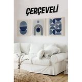 Kututr Ahşap Çerçeveli Mdf Kare Tablo Seti Salon Ve Oturma Odası Için Kr4008