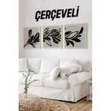 Kututr Ahşap Çerçeveli Mdf Kare Tablo Seti Salon Ve Oturma Odası Için Kr4016