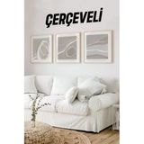 Kututr Ahşap Çerçeveli Mdf Kare Tablo Seti Salon Ve Oturma Odası Için Kr4017