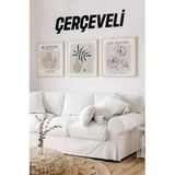 Kututr Ahşap Çerçeveli Mdf Kare Tablo Seti Salon Ve Oturma Odası Için Kr4018