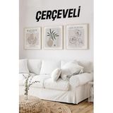Kututr Ahşap Çerçeveli Mdf Kare Tablo Seti Salon Ve Oturma Odası Için Kr4018,Çerçeveli Kr4018 32 X