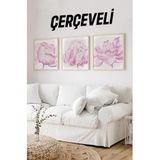 Kututr Ahşap Çerçeveli Mdf Kare Tablo Seti Salon Ve Oturma Odası Için Kr4020,Çerçeveli Kr4020 23 X