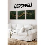 Kututr Ahşap Çerçeveli Mdf Kare Tablo Seti Salon Ve Oturma Odası Için Kr4024,Çerçeveli Kr4024 32 X