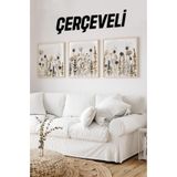 Kututr Ahşap Çerçeveli Mdf Kare Tablo Seti Salon Ve Oturma Odası Için Kr4025,Çerçeveli Kr4025 23 X