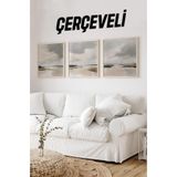 Kututr Ahşap Çerçeveli Mdf Kare Tablo Seti Salon Ve Oturma Odası Için Kr4027,Çerçeveli Kr4027 23 X