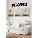 Kututr Ahşap Çerçeveli Mdf Kare Tablo Seti Salon Ve Oturma Odası Için Kr4031,Çerçeveli Kr4031 23 X