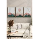 KutuTR Ahşap Çerçeveli Mdf Tablo Seti Salon Ve Oturma Odası İçin ÇT3006 23 x 32