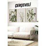 Kututr Ahşap Çerçeveli Mdf Tablo Seti Salon Ve Oturma Odası Için Çt3090,Çerçeveli 3090 42 X 62