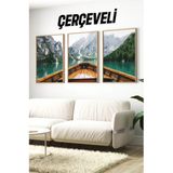 Kututr Ahşap Çerçeveli Mdf Tablo Seti Salon Ve Oturma Odası Için Çt3091