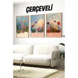 Kututr Ahşap Çerçeveli Mdf Tablo Seti Salon Ve Oturma Odası Için Çt3094