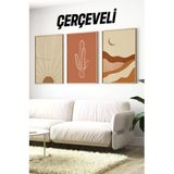 Kututr Ahşap Çerçeveli Mdf Tablo Seti Salon Ve Oturma Odası Için Çt3095